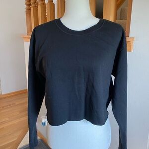 Hanes Black Long Sleeve Crop Top